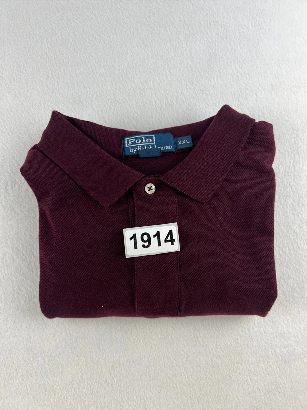 Polo Ralph Lauren Mens Long Sleeve Deep Maroon Polo Shirt Blue Pony Size XXL